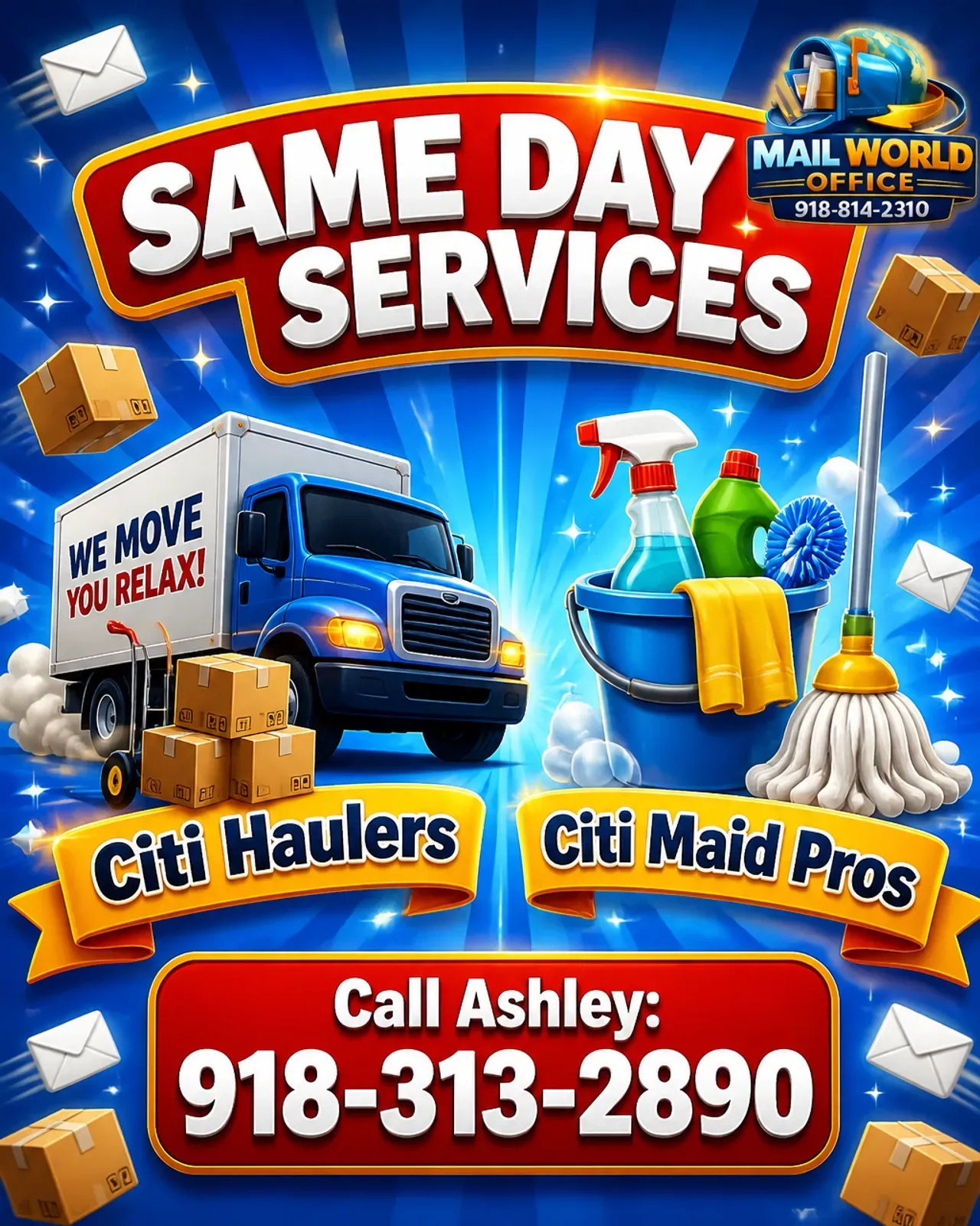 Promotional artwork for Citi Haulers and Citi Maid Pros partner services